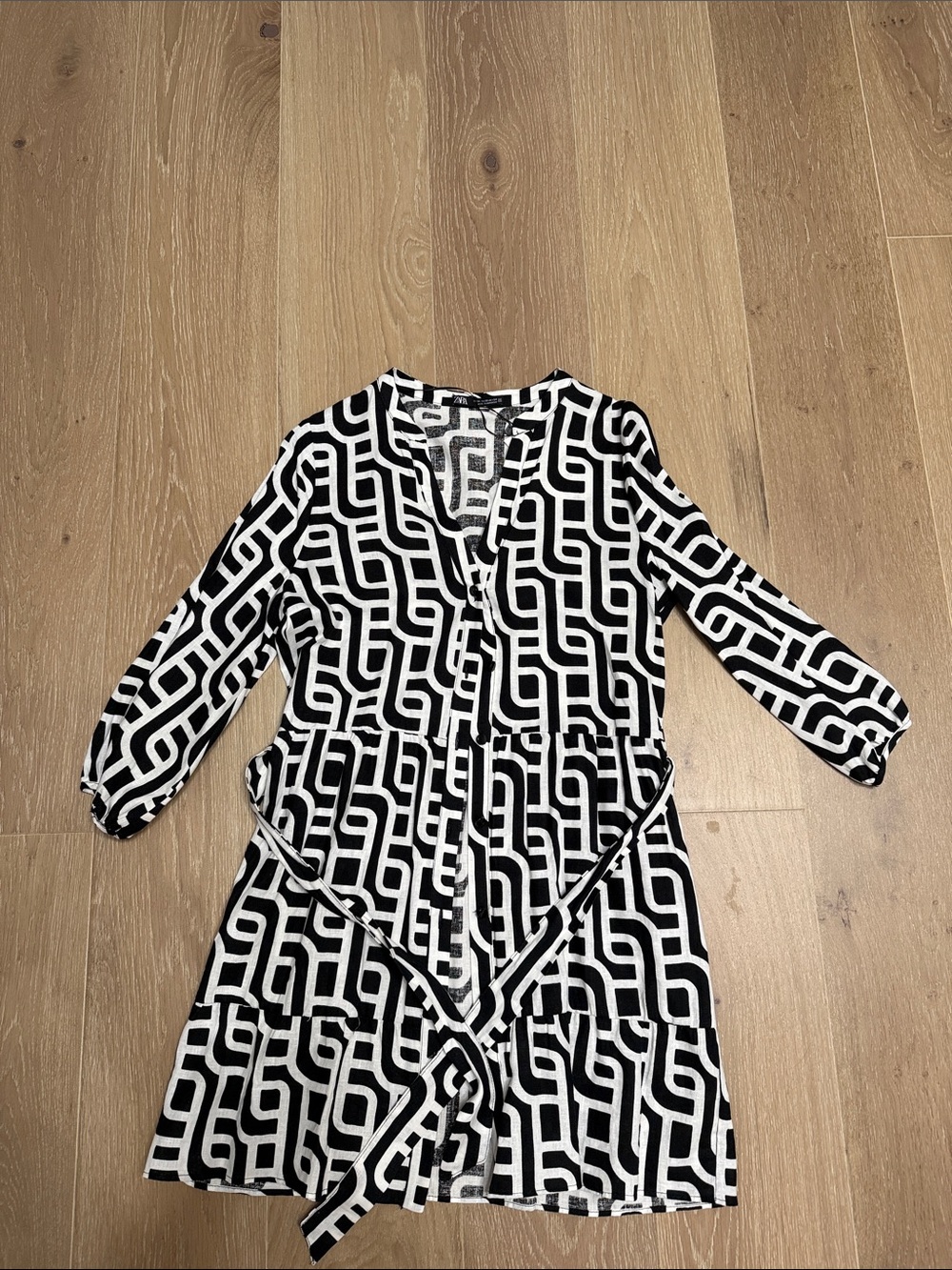 Zara Black & White Geometric Jumpsuit Romper